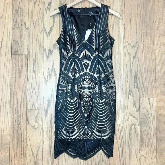 NWT Bardot Women’s Black Embroidered Lace Dress Size US 4 / X-Small - Picture 8 of 11